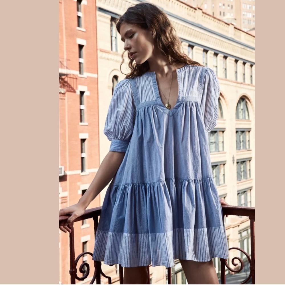 REBECCA TAYLOR La Vie Mixed Stripe Dress M